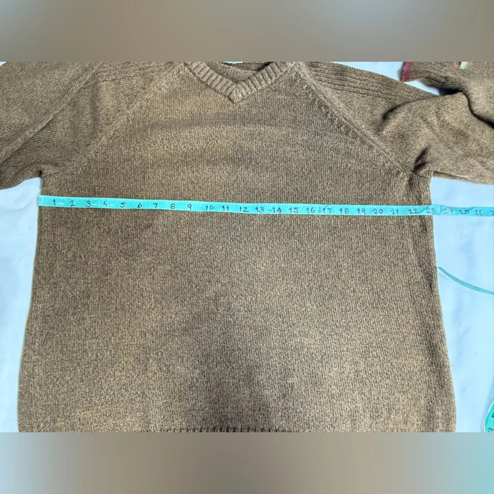 COLUMBIA Men’s brown heather V neck sweater size L - Picture 11 of 12